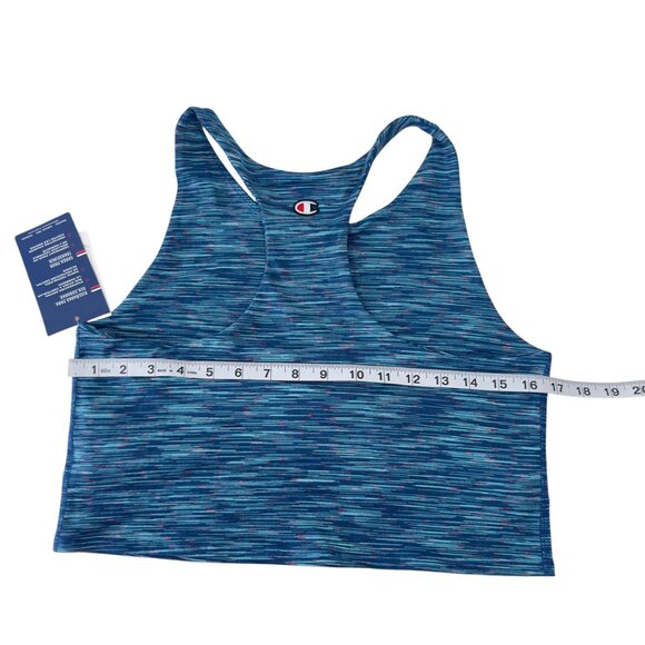 Champion Womens Authentic Athleisure Racerback Crop Tank Top Blue Multicolor - Picture 3 of 15